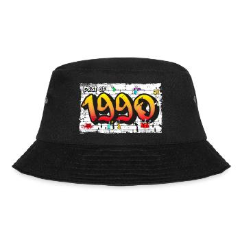 Best of 1990 Graffiti – 35 Jahre 90er-Jahre-Vibes - Bucket Hat - Schwarz - Vorne - Lela (165cm)