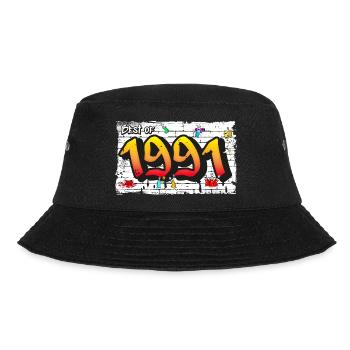 Das Beste aus 1991 Graffiti – 34 Jahre Retro Edge - Bucket Hat - Schwarz - Vorne - Lela (165cm)