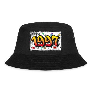 Rad since 1997 Street Art – 28 Jahre Raaw - Bucket Hat - Schwarz - Vorne - Lela (165cm)