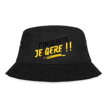 Keine Sorge, ich werde mich darum kümmern!! - Bucket Hat - Schwarz - Vorne - Lela (165cm)