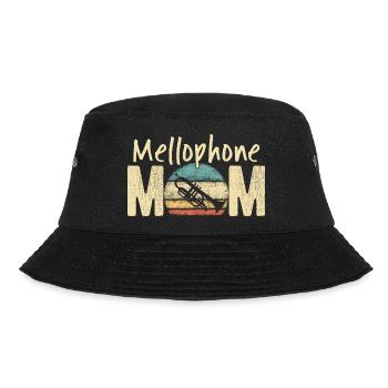 Mellophone Mom Retro Vintage Marching Band Design - Bucket Hat - black - Front - Lela (165cm)