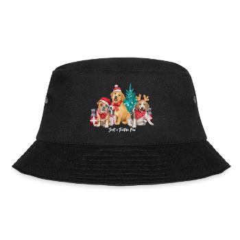 Hunde-Weihnachten - Bucket Hat - Schwarz - Vorne - Lela (165cm)