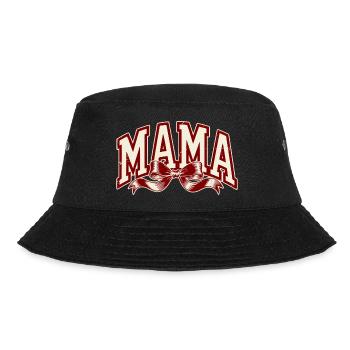 Mom Bow Red – Strong Mom Statement - Bucket Hat - black - Front - Lela (165cm)
