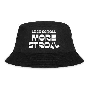 Weniger Scroll, mehr Spaziergang - Bucket Hat - Schwarz - Vorne - Lela (165cm)
