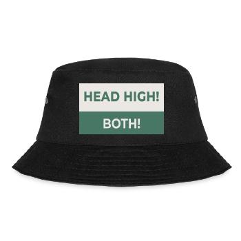 HEAD HIGH. BOTH. – Cheeky statement design - Bucket Hat - black - Front - Lela (165cm)