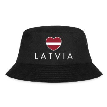 Heart with Latvian flag, I love Latvia - Bucket Hat - black - Front - Lela (165cm)