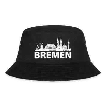BREMEN Skyline weiss - Bucket Hat - Schwarz - Vorne - Lela (165cm)
