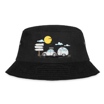 Wohnwagen mit Wunschtext  Perfekt für den Ruhestad - Bucket Hat - Schwarz - Vorne