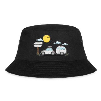 Wohnwagen mit Wunschtext – Perfekt für den Ruhesta - Bucket Hat - Schwarz - Vorne