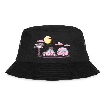 Auto mit Anhänger Pension Schild - Bucket Hat - Schwarz - Vorne