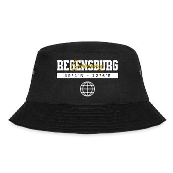 Regensburg Deutschland Koordinaten Reise Souvenir - Bucket Hat - Schwarz - Vorne