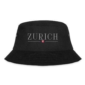Zürich, Schweiz Stil Design T-Shirt - Bucket Hat - Schwarz - Vorne - Lela (165cm)