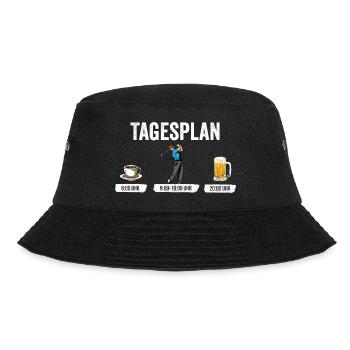 Tagesplan Golfen Golf Golf spielen - Golfer - Bucket Hat - Schwarz - Vorne - Lela (165cm)