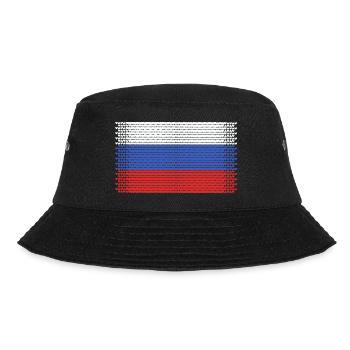 herz russland fahne moskau russia style russian - Bucket Hat - Schwarz - Vorne - Lela (165cm)