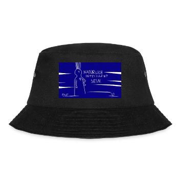 Natürlich intelligent sein. - Bucket Hat - Schwarz - Vorne - Lela (165cm)