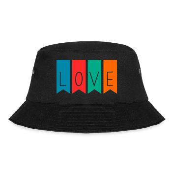 LOVE. COUPLE. JUST MARRIED. Bachelorette party. VALENTINE'S DAY - Bucket Hat - black - Front - Lela (165cm)