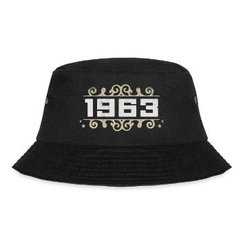 Jahrgang 1963 Retro Geburtstag 1963 Vintage 1963 - Bucket Hat - Schwarz - Vorne - Lela (165cm)