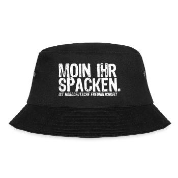 Moin ihr Spacken ist norddeutsche Freundlichkeit - Bucket Hat - Schwarz - Vorne - Lela (165cm)