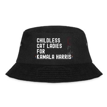 Childless Cat Ladies for Kamala Harris 2024 - - Bucket Hat - black - Front - Lela (165cm)
