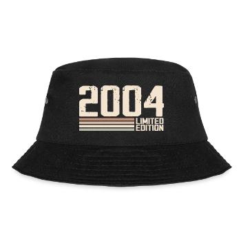 2004 Jahrgang 2004 Geburtstag 2004 Retro 2004 - Bucket Hat - Schwarz - Vorne - Lela (165cm)