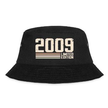2009 Jahrgang 2009 Geburtstag 2009 Retro 2009 - Bucket Hat - Schwarz - Vorne - Lela (165cm)