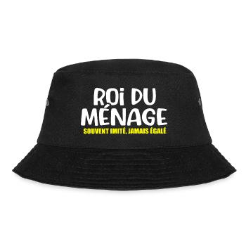 Roi du ménage mec maniaque cadeau drôle propreté - Bob - noir - Devant - Lela (165cm)