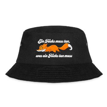 Ein Fuchs muss tun was ein Fuchs tun muss - Bucket Hat - Schwarz - Vorne - Lela (165cm)