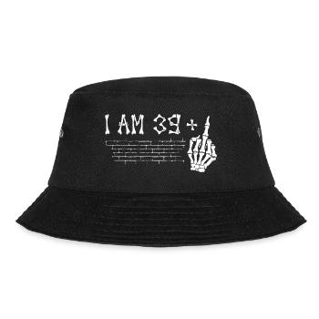 Ich bin 39 plus Mittelfinger - 40. Geburtstag - Bucket Hat - Schwarz - Vorne - Lela (165cm)
