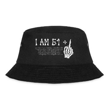 I Am 61 Plus Middle Finger - 62nd Birthday - Bucket Hat - black - Front - Lela (165cm)