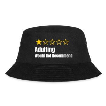 Adulting - Would Not Recommend - One Star Rating - Bucket Hat - black - Front - Lela (165cm)
