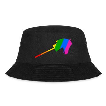 Stockpferdreiten im Regenbogen - Bucket Hat - Schwarz - Vorne - Lela (165cm)