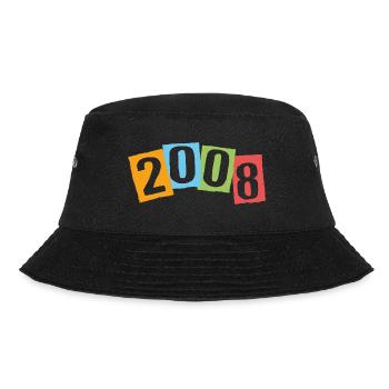Born in 2008 – Birthday with big colorful numbers - Bucket Hat - black - Front - Lela (165cm)