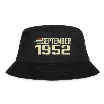 September 1952 Vintage Geschenkidee September 1952 - Bucket Hat - Schwarz - Vorne - Lela (165cm)