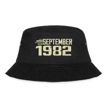 September 1982 Vintage Geschenkidee September 1982 - Bucket Hat - Schwarz - Vorne - Lela (165cm)