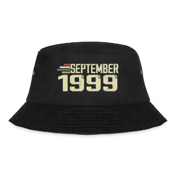 September 1999 Vintage Geschenkidee September 1999 - Bucket Hat - Schwarz - Vorne - Lela (165cm)