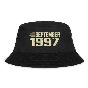 September 1997 Vintage Geschenkidee September 1997 - Bucket Hat - Schwarz - Vorne - Lela (165cm)