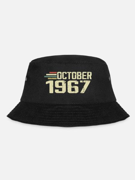 October 1967 - Birthday in October 1967 - Bucket Hat - black