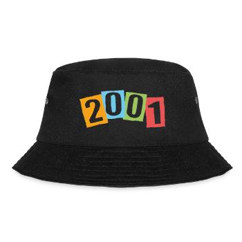 Born in 2001 – Birthday with big colorful numbers - Bucket Hat - black - Front - Lela (165cm)