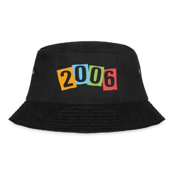 Born in 2006 – Birthday with big colorful numbers - Bucket Hat - black - Front - Lela (165cm)