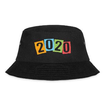 Geboren 2020 – Geburtstag mit großen bunten Zahlen - Bucket Hat - Schwarz - Vorne - Lela (165cm)