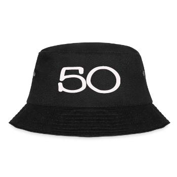 50. 50 YEARS. 50th ANNIVERSARY. 50TH ANNIVERSARY. - Bucket Hat - black - Front - Lela (165cm)
