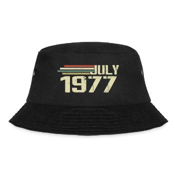 Geburtstag Juli 1977 Jahr 1977 Juli Jahrgang 1977 - Bucket Hat - Schwarz - Vorne - Lela (165cm)