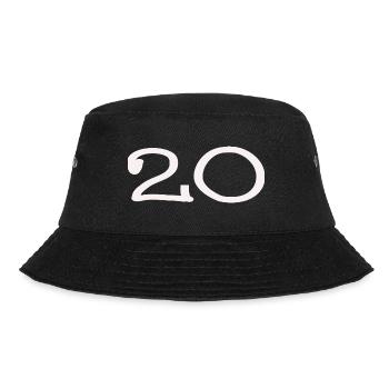 20. 20 JAHRE. 20-JÄHRIGES JUBILÄUM. 20-JÄHRIGES JUBILÄUM. - Bucket Hat - Schwarz - Vorne - Lela (165cm)