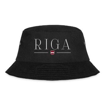 Riga, Lettonie Style Design T-shirt - Bob - noir - Devant - Lela (165cm)