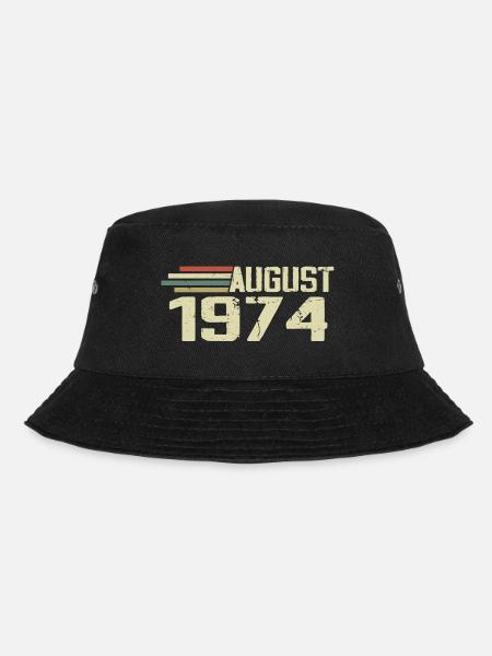 Born August 1974 Anniversary August 1974 Year - Bucket Hat - black