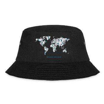 refugees_welcome - Bucket Hat - Schwarz - Vorne - Lela (165cm)