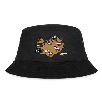 island Karte Tiere - Bucket Hat - Schwarz - Vorne - Lela (165cm)