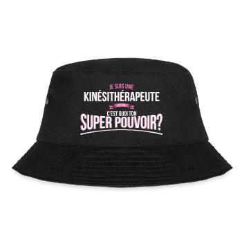 Kinésithérapeute super pouvoir cadeau - Bob - noir - Devant - Lela (165cm)