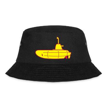 2 colours - Gelbes U-Boot - Yellow Submarine - Bucket Hat - black - Front - Lela (165cm)