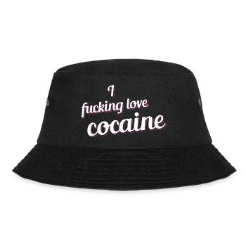 I fucking love cocaine - Bucket Hat - Schwarz - Vorne - Lela (165cm)